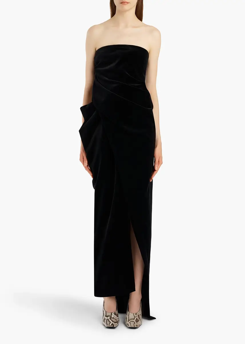 Khaite Marou Dress In Black Velvet | Thumbnail 3 Khaite Marou Dress In Black Velvet | Thumbnail 3