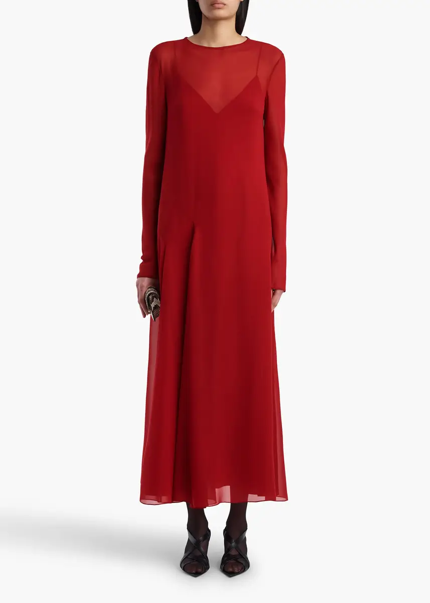 Khaite Scarlett Dress In Scarlet | Thumbnail 2 Khaite Scarlett Dress In Scarlet | Thumbnail 2