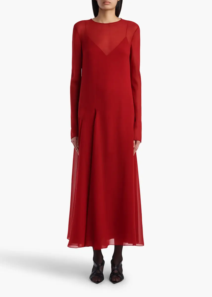 Khaite Scarlett Dress In Scarlet | Thumbnail 3 Khaite Scarlett Dress In Scarlet | Thumbnail 3