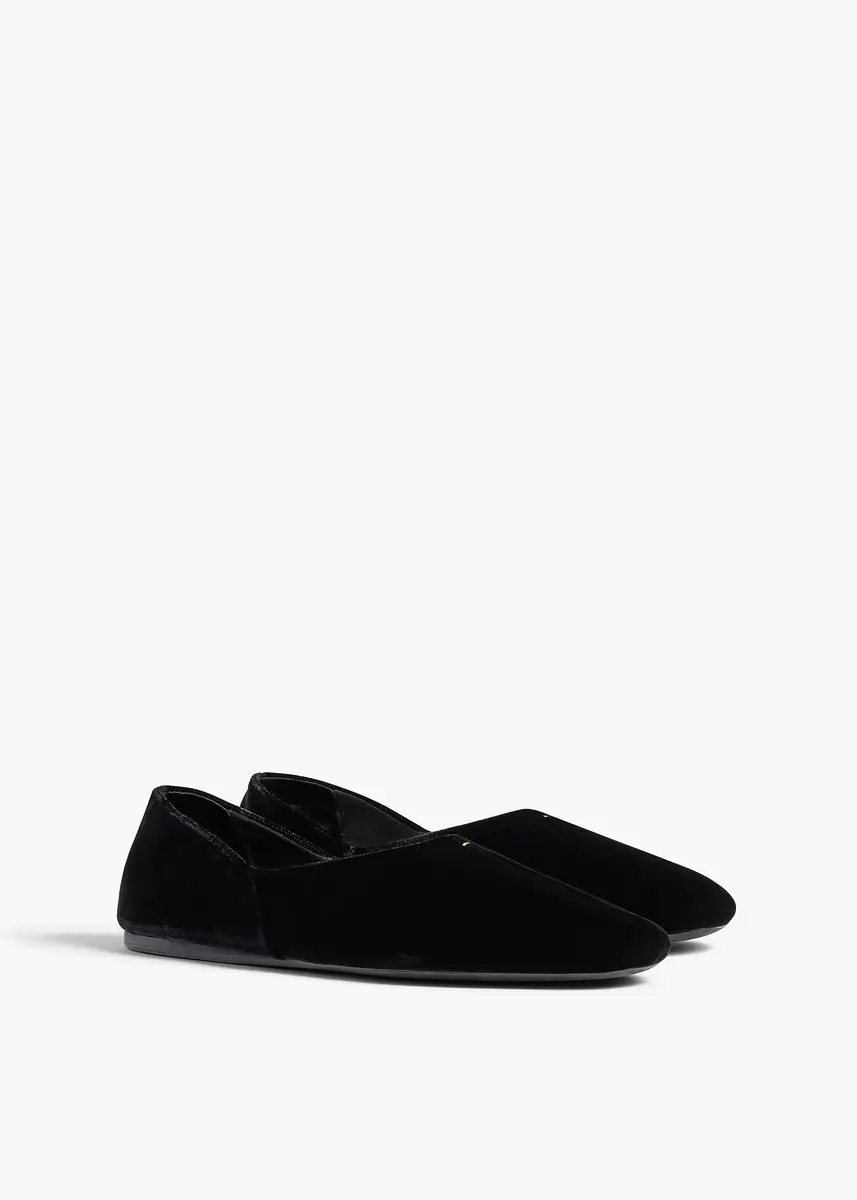 Khaite Jane Flat In Black Velvet | Thumbnail 2 Khaite Jane Flat In Black Velvet | Thumbnail 2