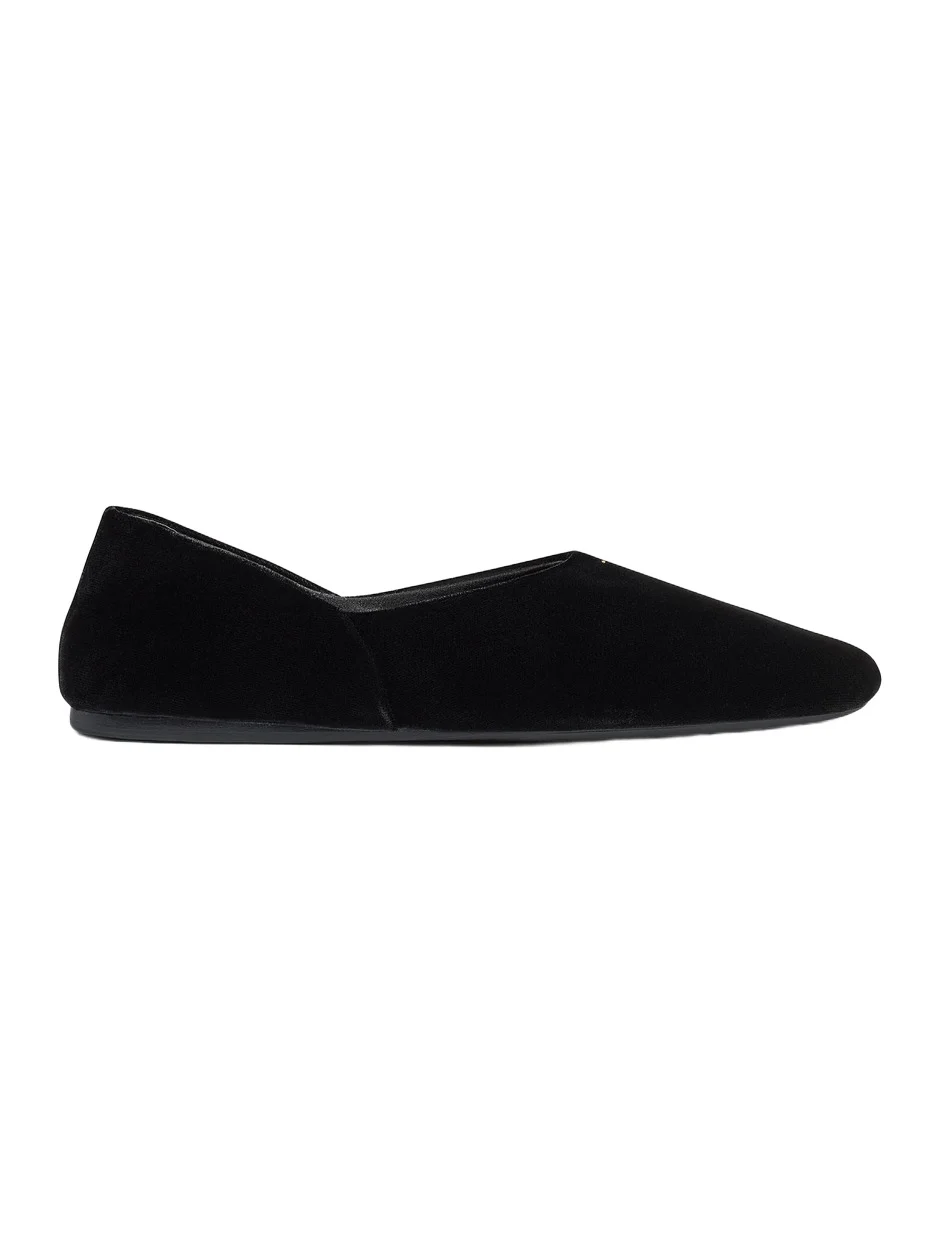 Khaite Jane Flat In Black Velvet
