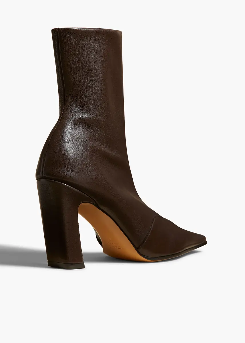 Khaite Nevada Stretch High Boot In Dark Brown | Thumbnail 3