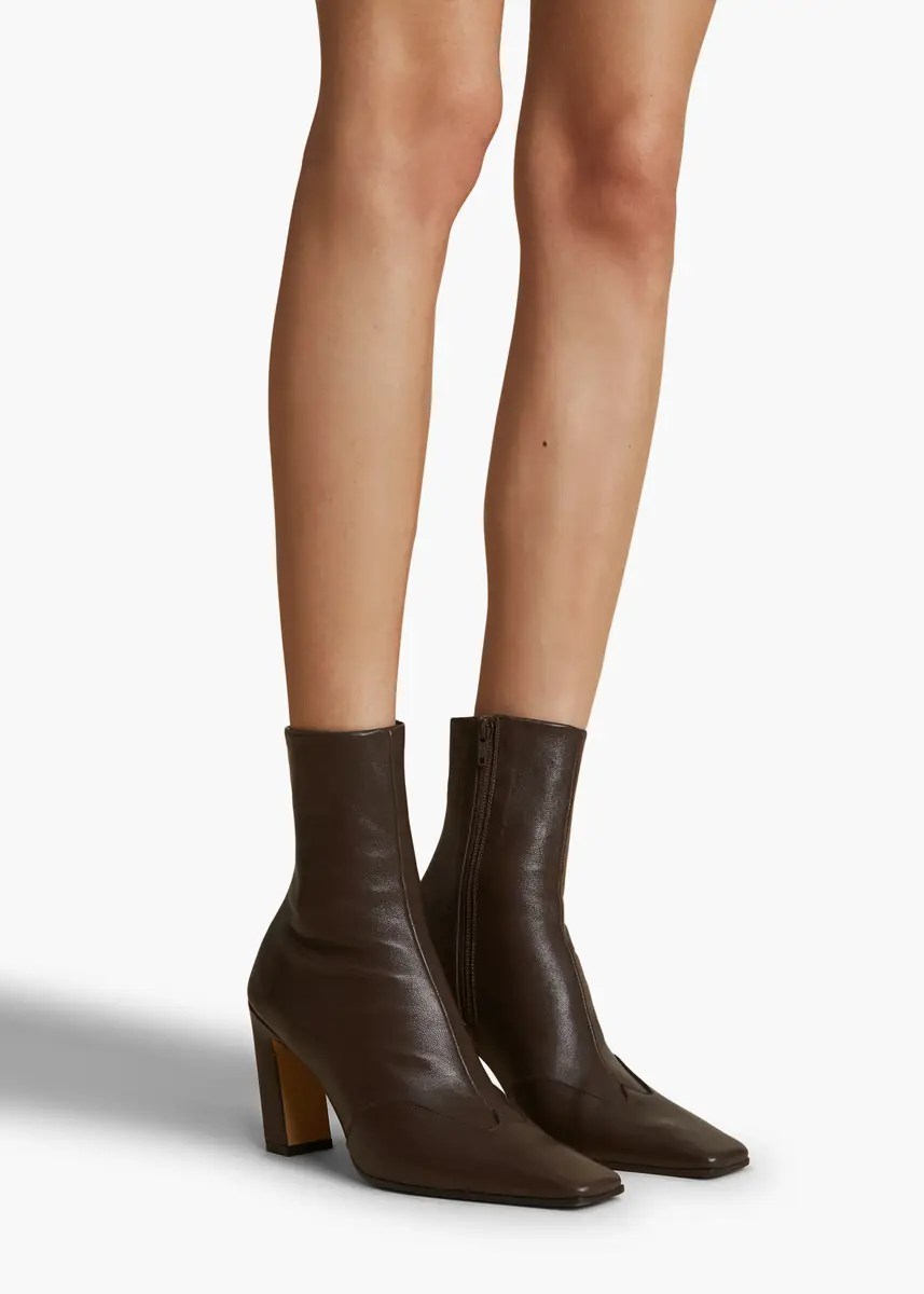 Khaite Nevada Stretch High Boot In Dark Brown | Thumbnail 4