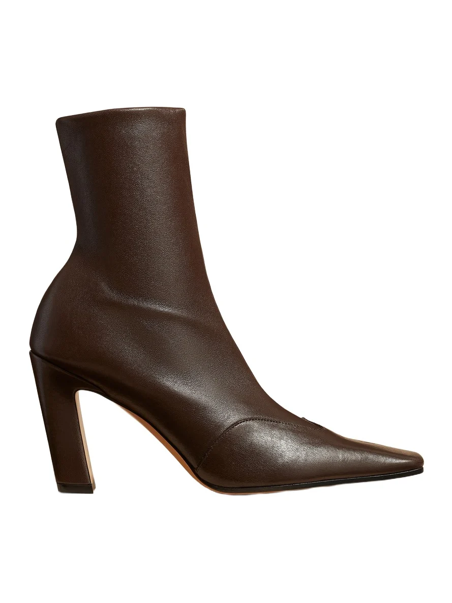 Khaite Nevada Stretch High Boot In Dark Brown