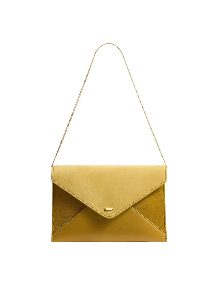 Grace Envelope Clutch In Golden Olive Grace Envelope Clutch In Golden Olive