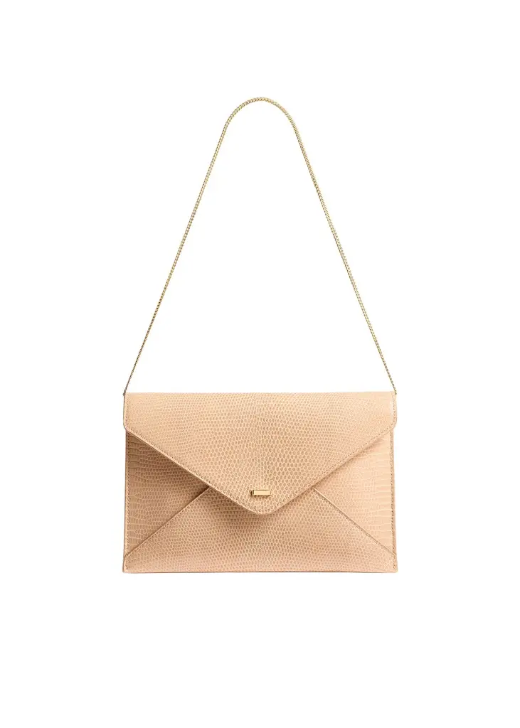 Khaite Grace Envelope Clutch In Desert Sand Lizard