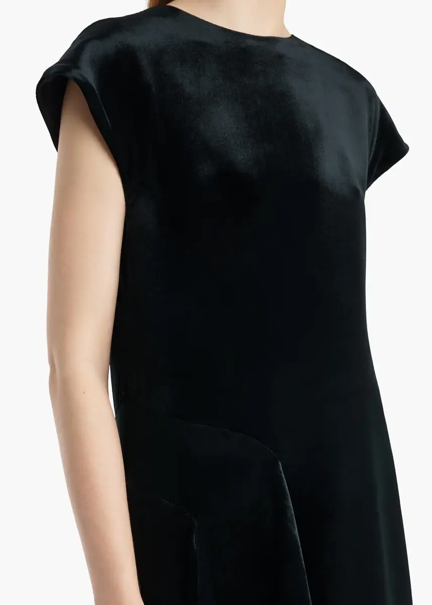 Khaite Scarla Dress In Black Velvet | Thumbnail 4
