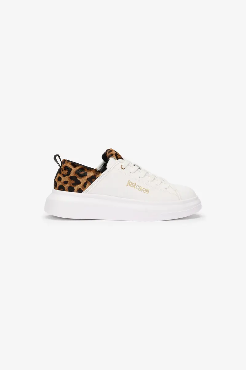Roberto Cavalli White Sneakers With Leopard Detail | Thumbnail 2