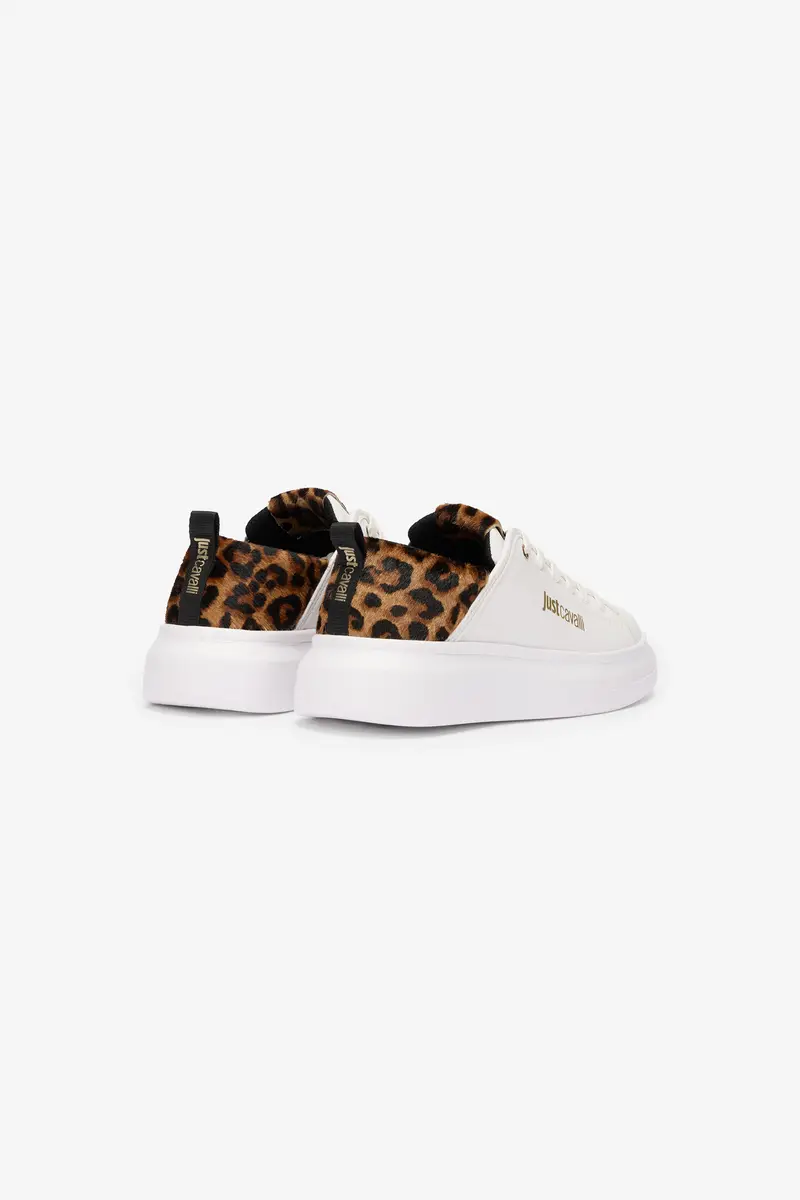 Roberto Cavalli White Sneakers With Leopard Detail | Thumbnail 3