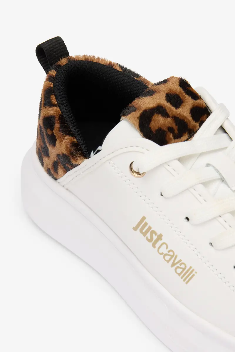 Roberto Cavalli White Sneakers With Leopard Detail | Thumbnail 5