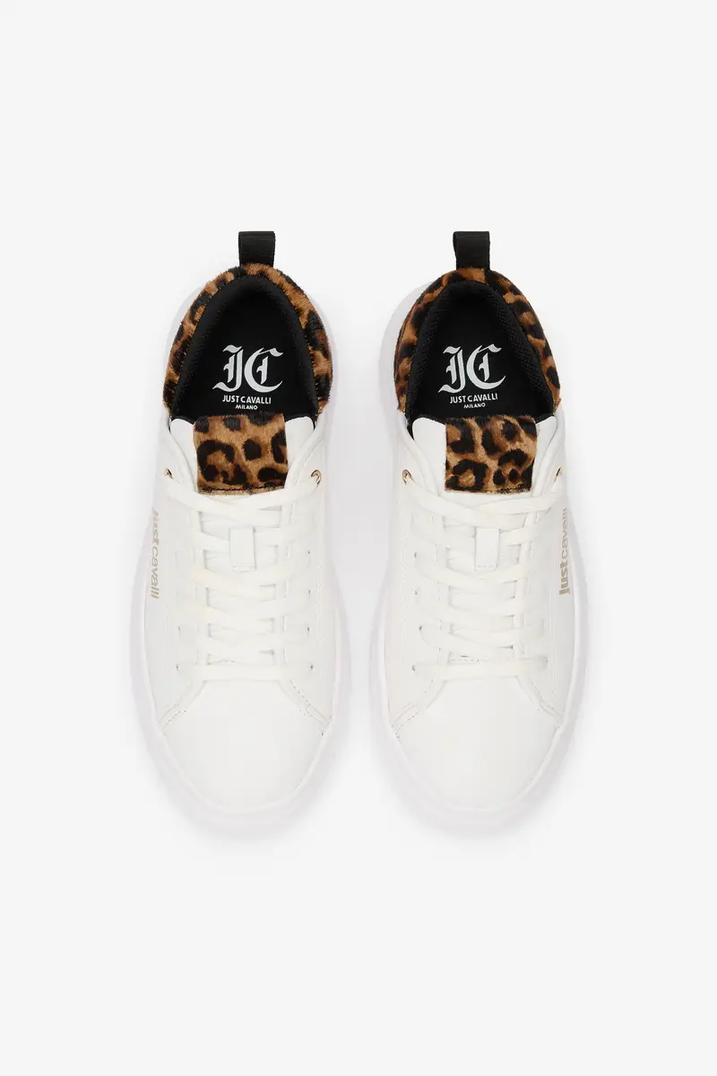 Roberto Cavalli White Sneakers With Leopard Detail | Thumbnail 6