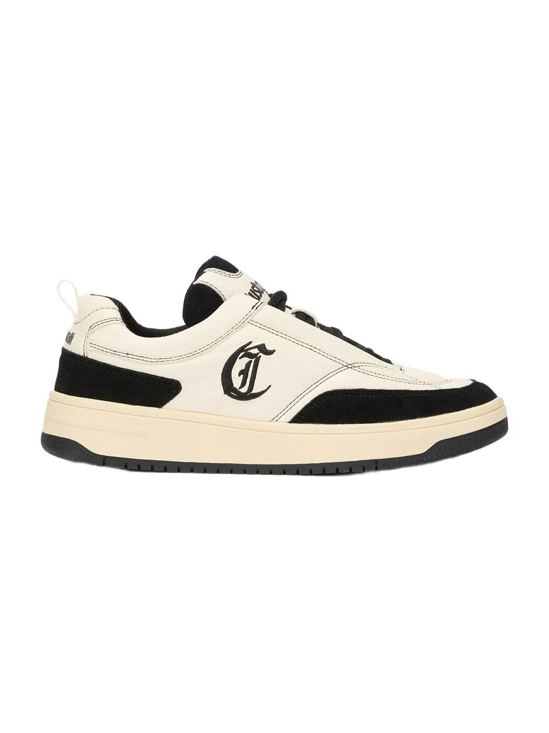 Roberto Cavalli White Sneakers With Black Inserts