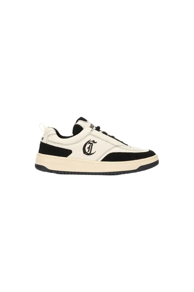 Roberto Cavalli White Sneakers With Black Inserts