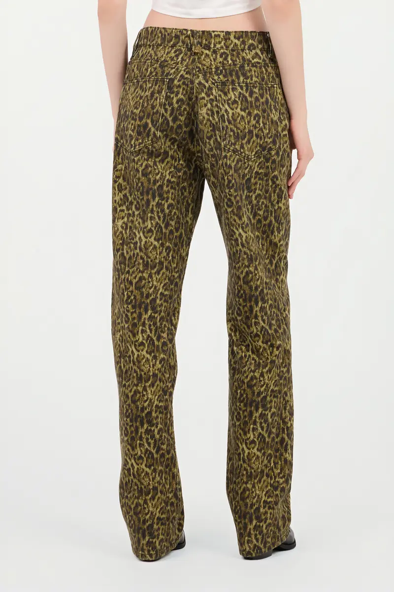 Roberto Cavalli Wide Leg Trousers Khaki Animal Print | Thumbnail 3 Roberto Cavalli Wide Leg Trousers Khaki Animal Print | Thumbnail 3