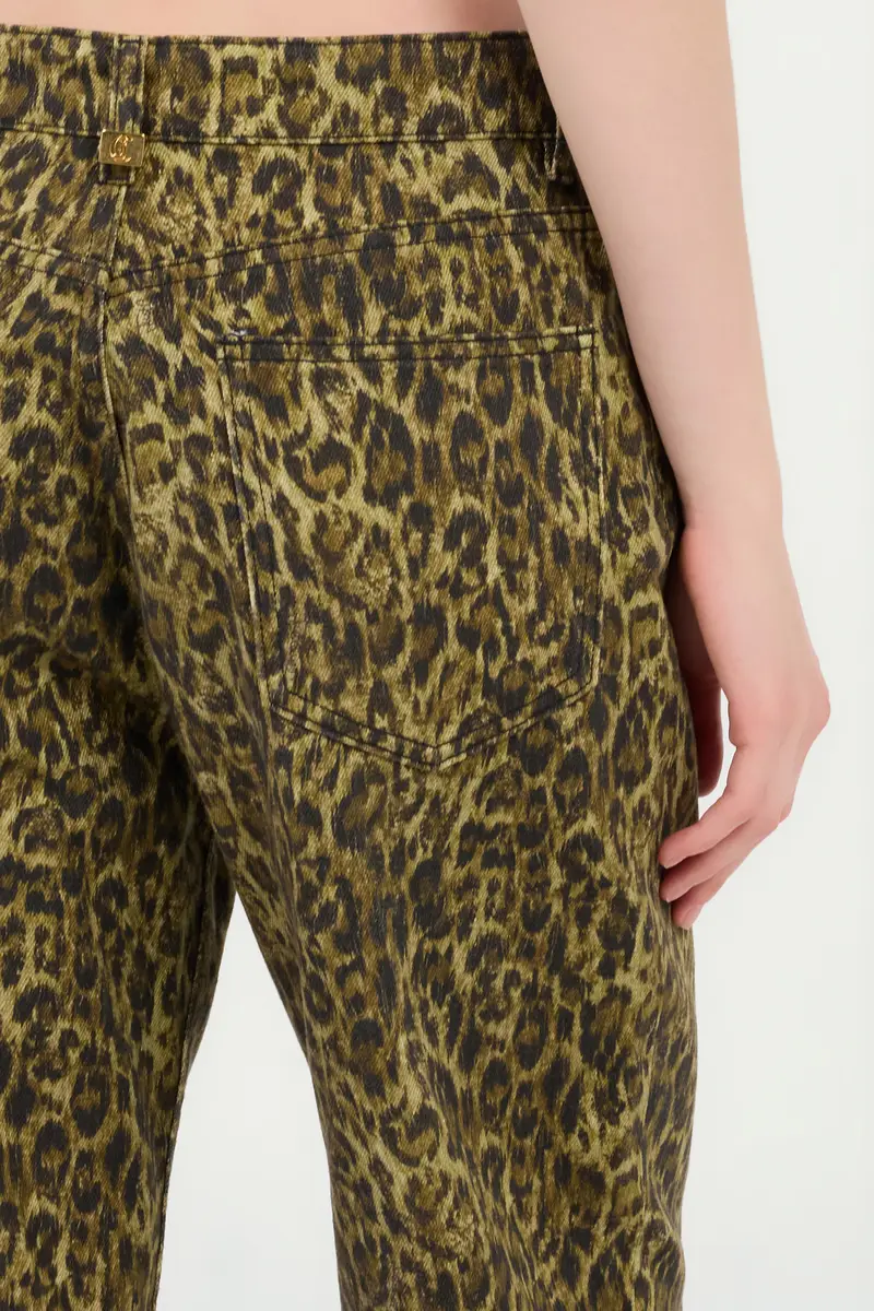 Roberto Cavalli Wide Leg Trousers Khaki Animal Print | Thumbnail 6 Roberto Cavalli Wide Leg Trousers Khaki Animal Print | Thumbnail 6
