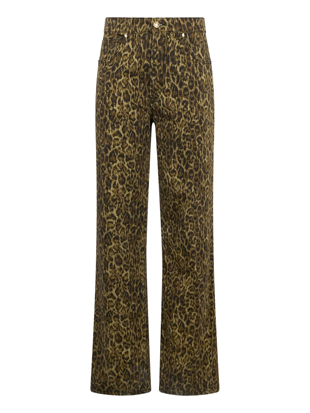Roberto Cavalli Wide Leg Trousers Khaki Animal Print