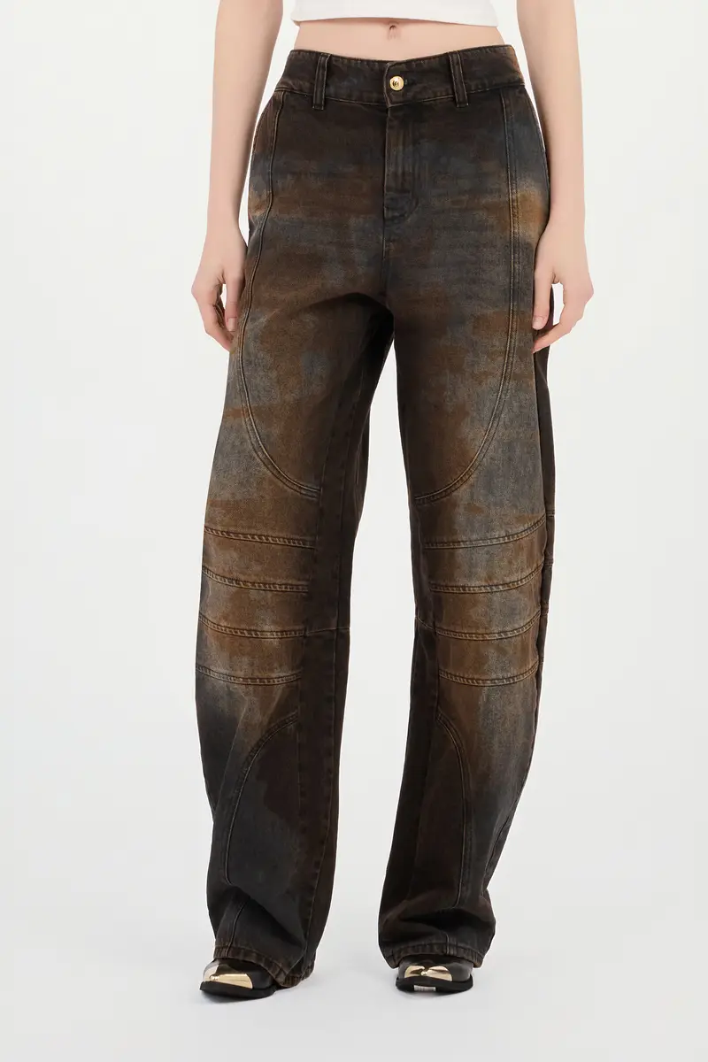 Roberto Cavalli Motorcyclist Trousers Brown Washed | Thumbnail 2