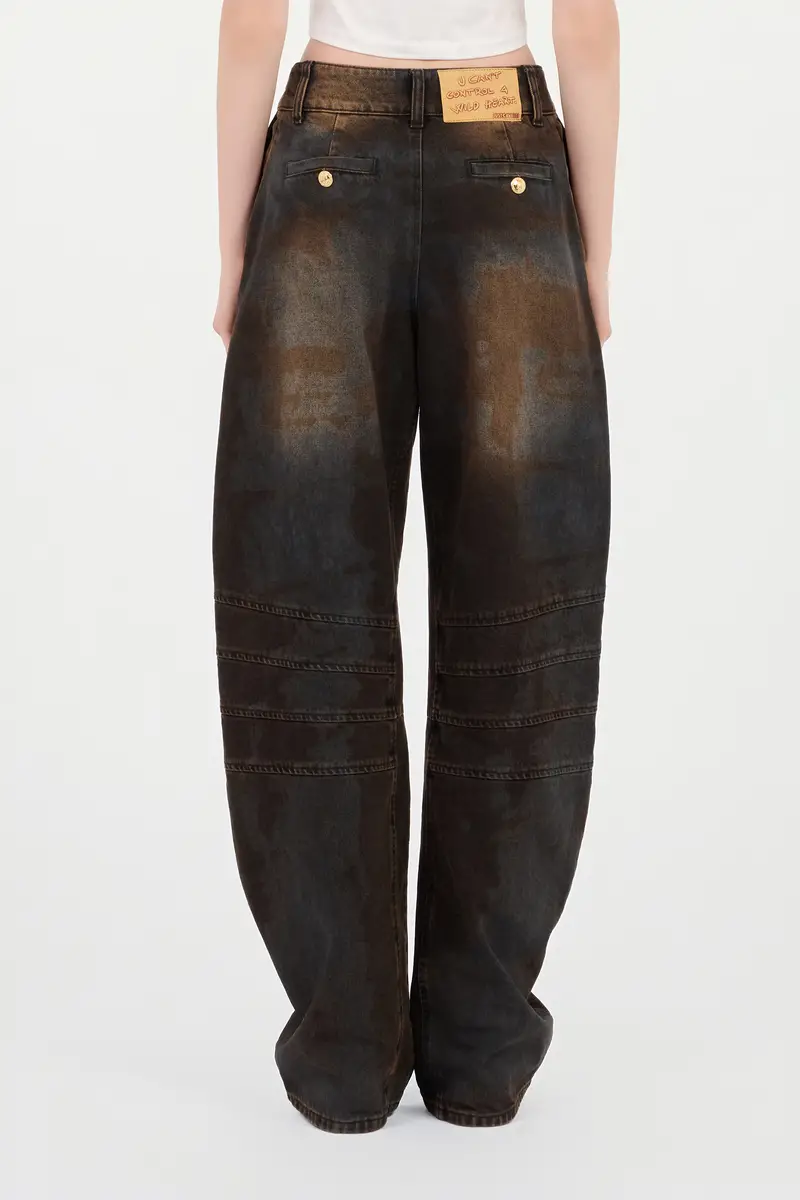 Roberto Cavalli Motorcyclist Trousers Brown Washed | Thumbnail 3