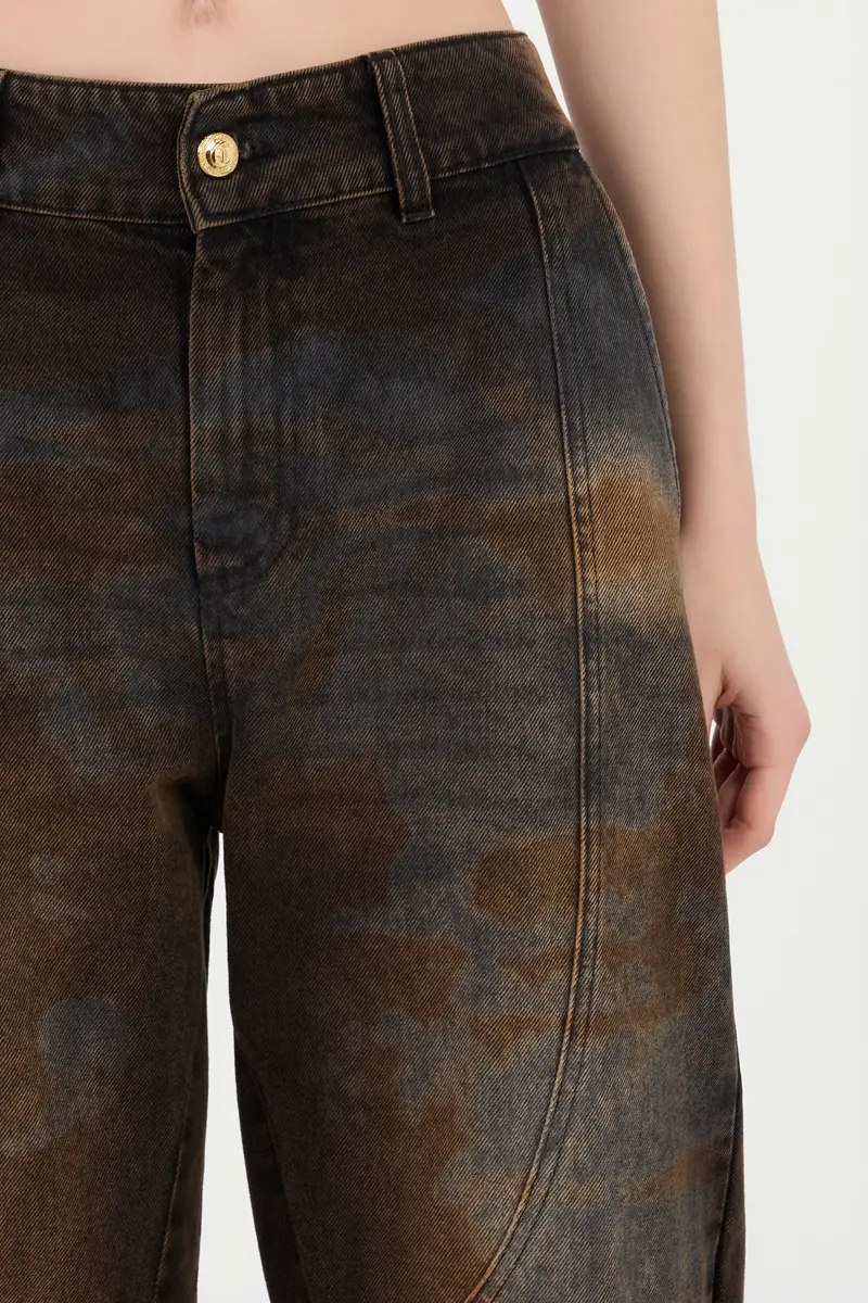 Roberto Cavalli Motorcyclist Trousers Brown Washed | Thumbnail 5