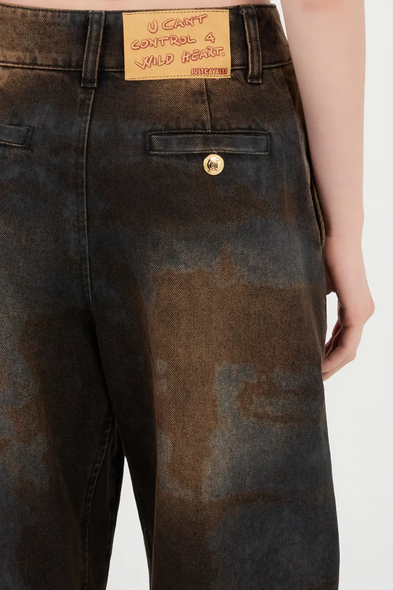 Roberto Cavalli Motorcyclist Trousers Brown Washed | Thumbnail 6