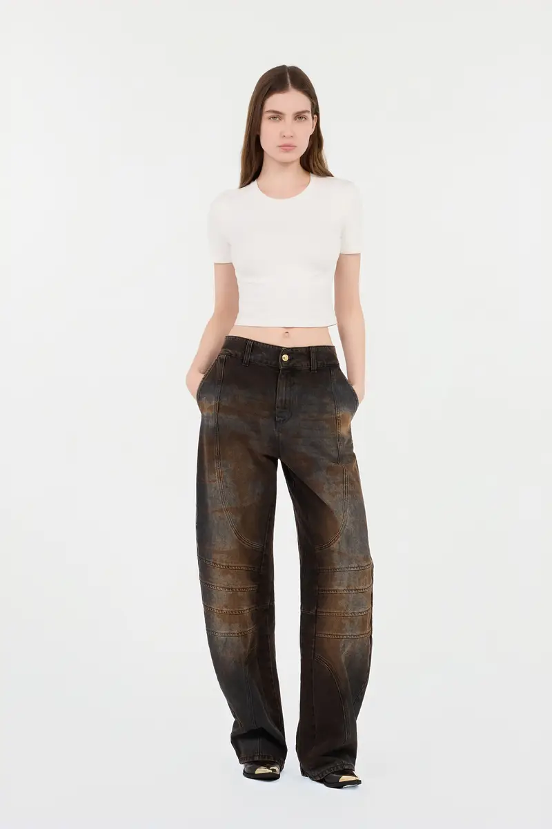 Roberto Cavalli Motorcyclist Trousers Brown Washed | Thumbnail 7