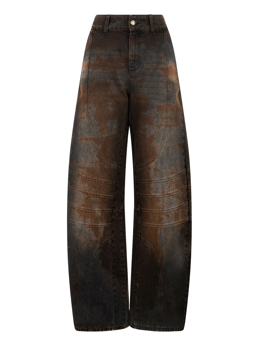 Roberto Cavalli Motorcyclist Trousers Brown Washed
