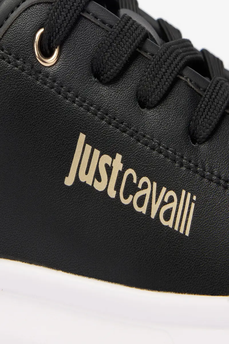 Roberto Cavalli Black Sneakers With Leopard Detail | Thumbnail 4