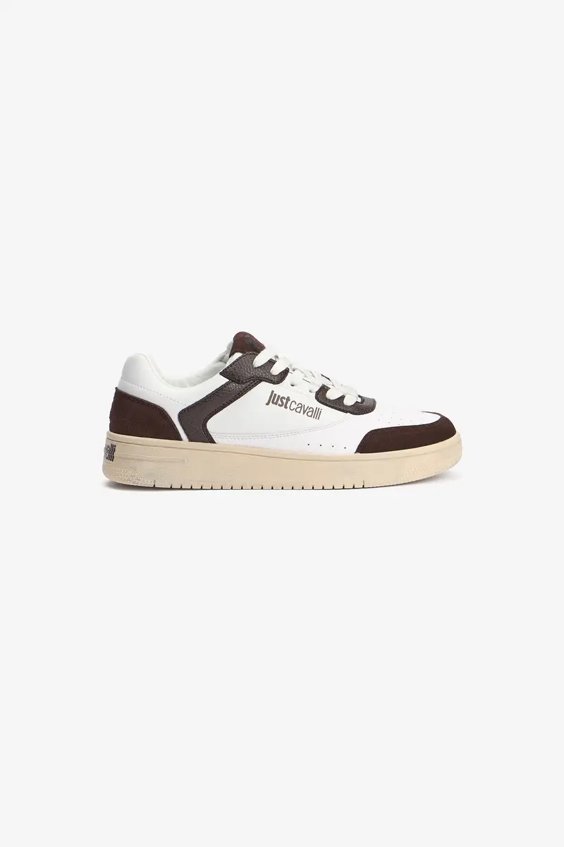 Roberto Cavalli White Leather Sneakers With Contrast Inserts | Thumbnail 2 Roberto Cavalli White Leather Sneakers With Contrast Inserts | Thumbnail 2