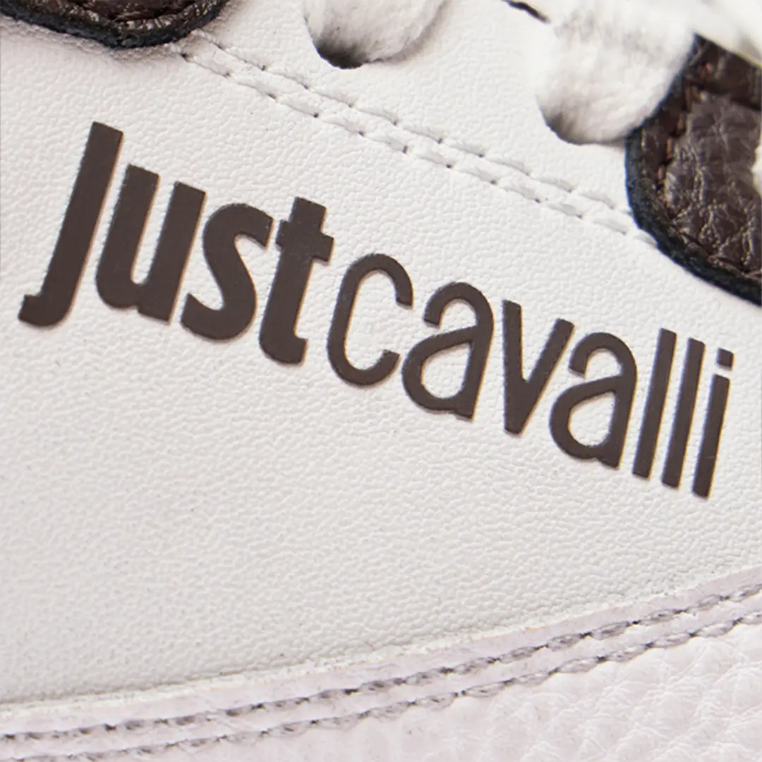 Roberto Cavalli White Leather Sneakers With Contrast Inserts | Thumbnail 4 Roberto Cavalli White Leather Sneakers With Contrast Inserts | Thumbnail 4