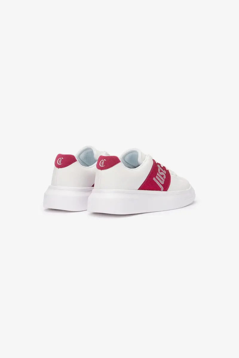 Roberto Cavalli White Sneakers With Fuchsia Side Insert | Thumbnail 3 Roberto Cavalli White Sneakers With Fuchsia Side Insert | Thumbnail 3