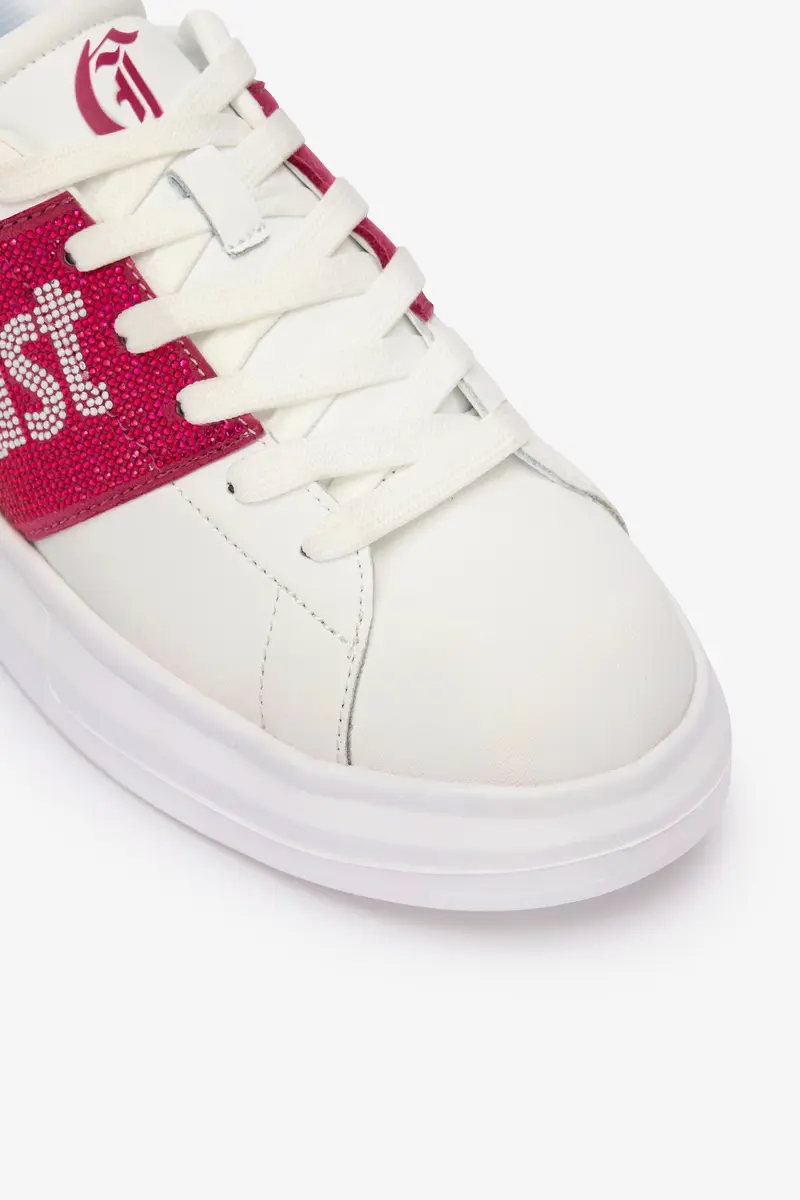 Roberto Cavalli White Sneakers With Fuchsia Side Insert | Thumbnail 4 Roberto Cavalli White Sneakers With Fuchsia Side Insert | Thumbnail 4