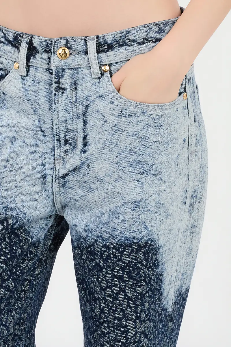 Roberto Cavalli Straight Wide Leg Trousers Blue Washed Denim | Thumbnail 5 Roberto Cavalli Straight Wide Leg Trousers Blue Washed Denim | Thumbnail 5