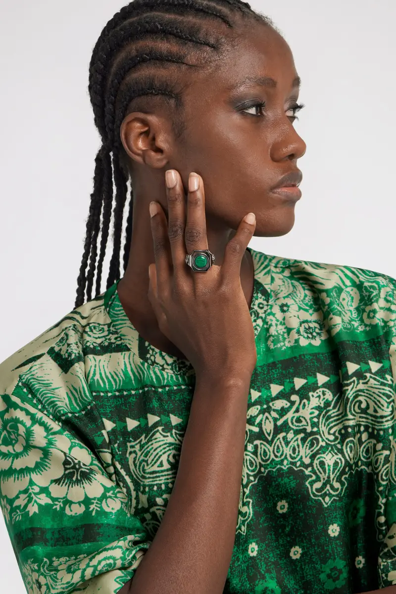 Roberto Cavalli Green Stone Signet Ring | Thumbnail 3 Roberto Cavalli Green Stone Signet Ring | Thumbnail 3