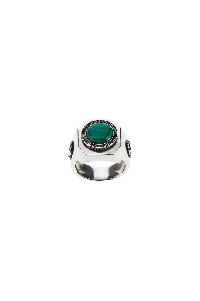 Roberto Cavalli Green Stone Signet Ring