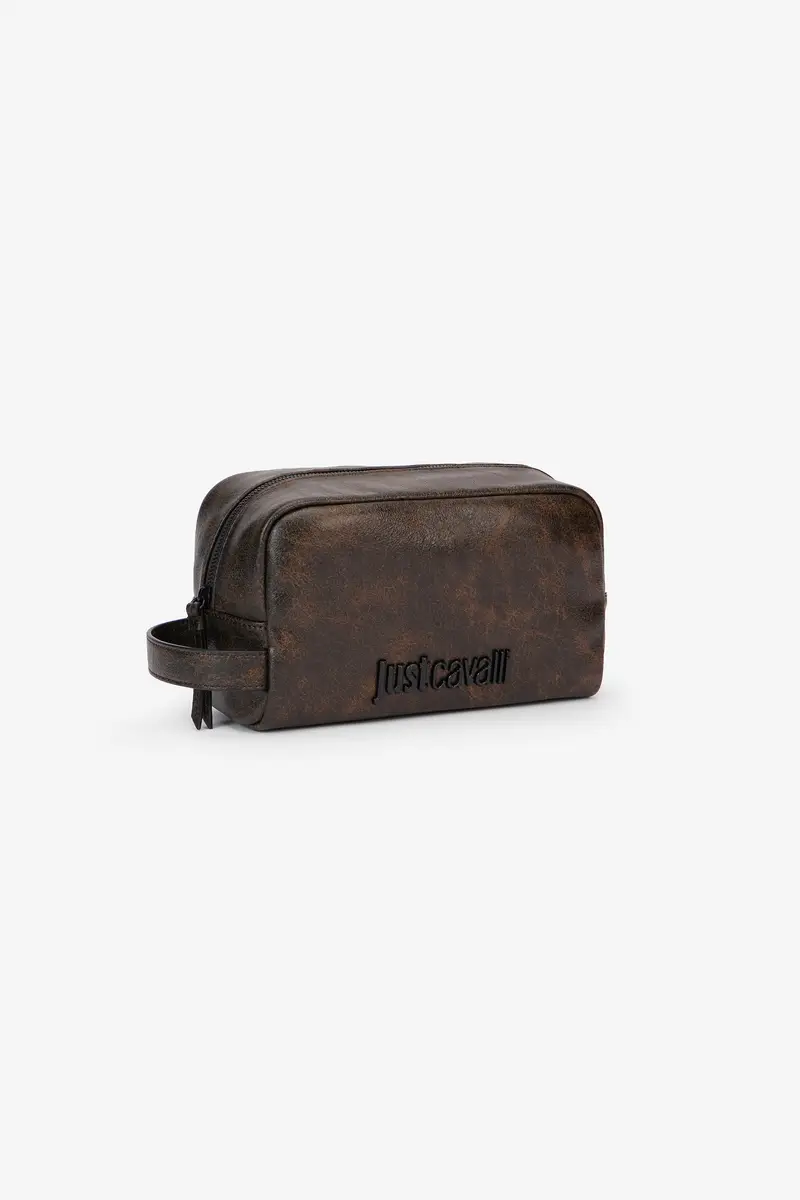 Roberto Cavalli Brown Beauty Case With Wrist Strap | Thumbnail 6