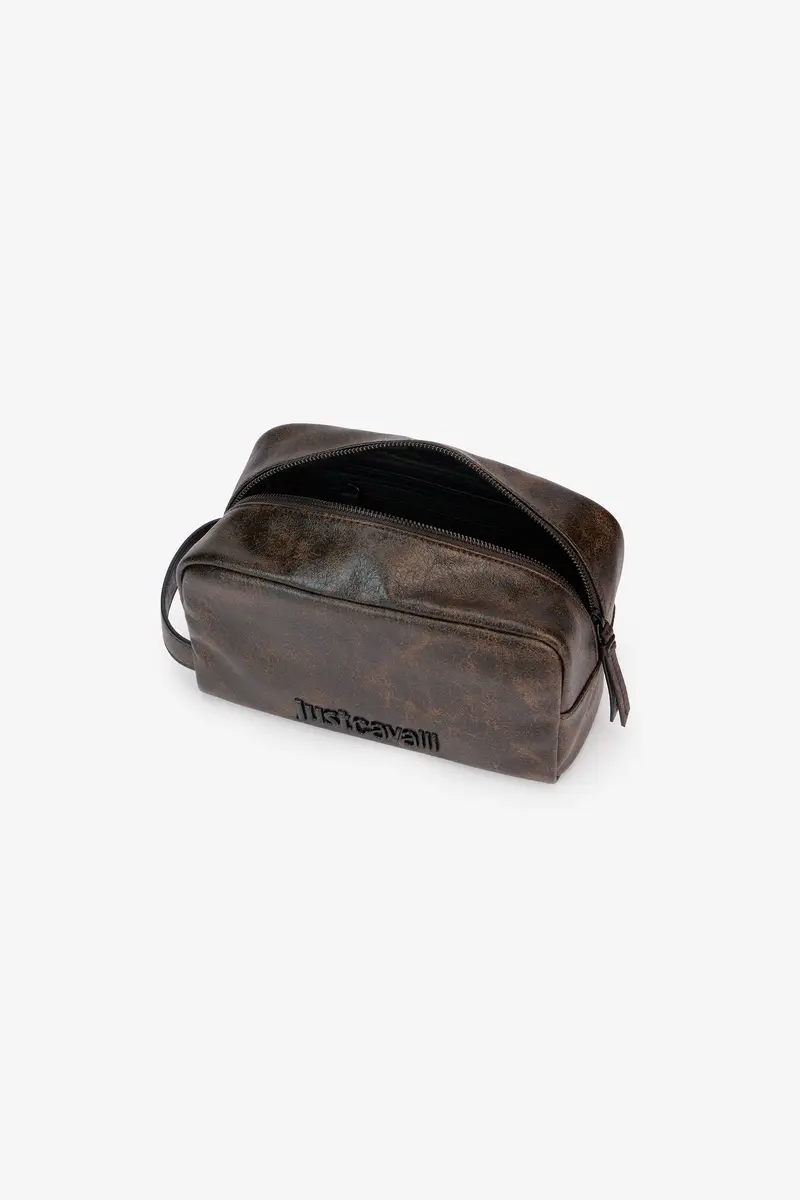 Roberto Cavalli Brown Beauty Case With Wrist Strap | Thumbnail 7