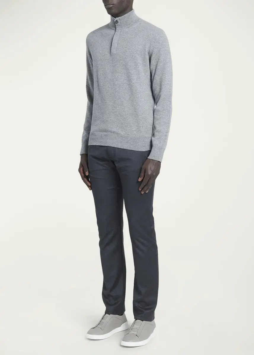 Zegna Men's Cashmere Quarter-Zip Sweater | Thumbnail 4 Zegna Men's Cashmere Quarter-Zip Sweater | Thumbnail 4