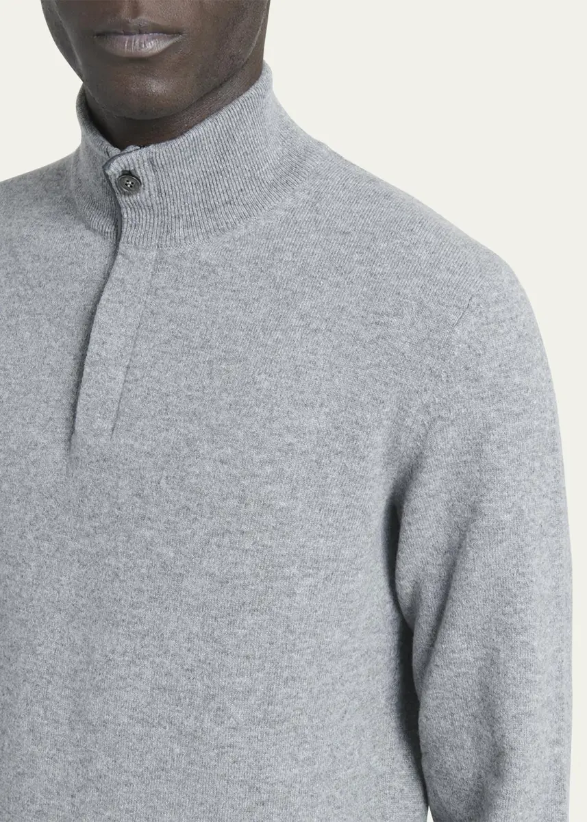 Zegna Men's Cashmere Quarter-Zip Sweater | Thumbnail 5 Zegna Men's Cashmere Quarter-Zip Sweater | Thumbnail 5