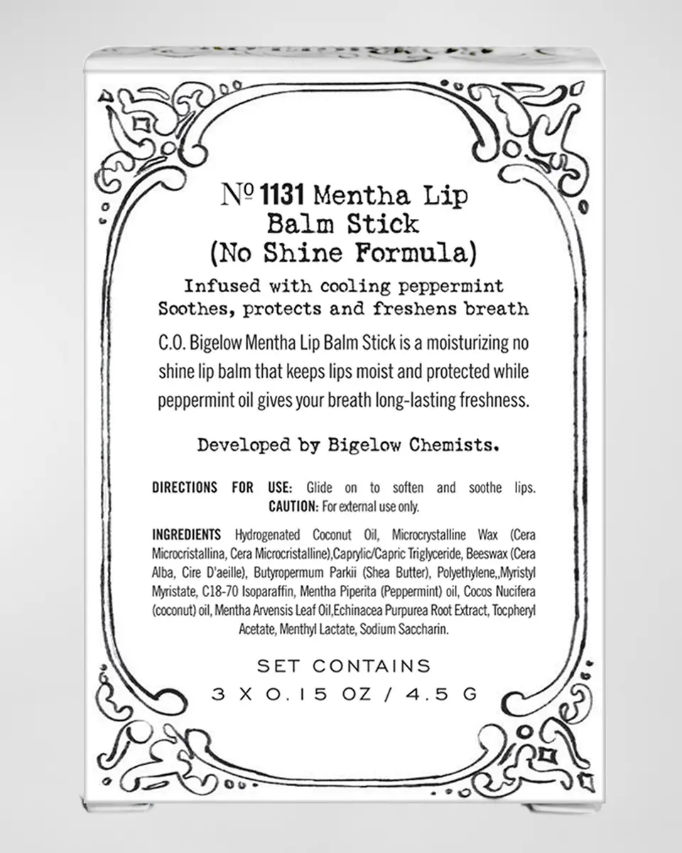 C.O. Bigelow Mentha Lip Balm Stick Trio Box Set | Thumbnail 3 C.O. Bigelow Mentha Lip Balm Stick Trio Box Set | Thumbnail 3
