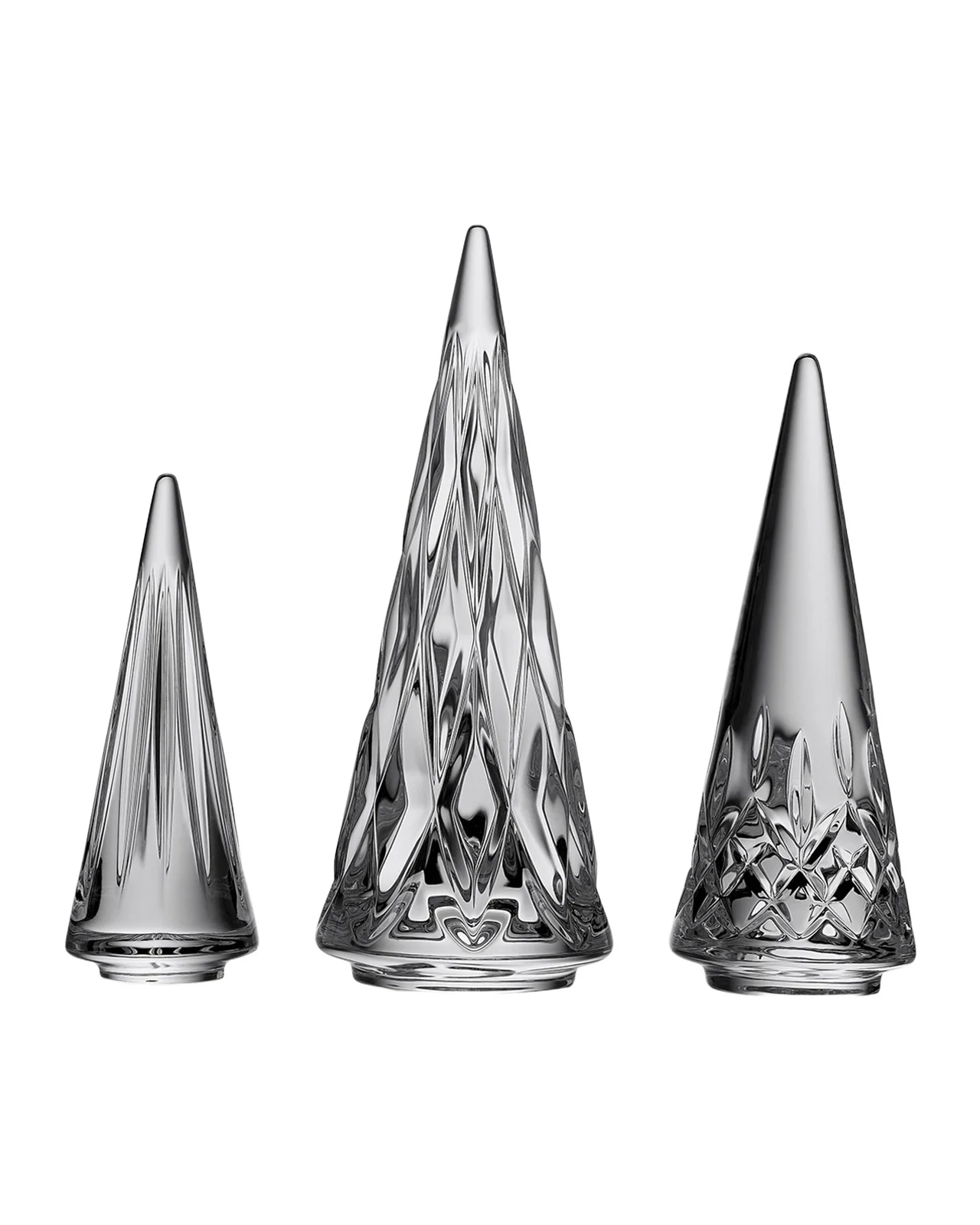 Waterford Crystal Standing Crystal Christmas Trees, Set of 3