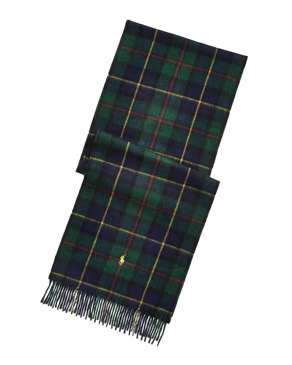 Polo Ralph Lauren Men's Tartan Lambswool-Cashmere Scarf | Thumbnail 3 Polo Ralph Lauren Men's Tartan Lambswool-Cashmere Scarf | Thumbnail 3