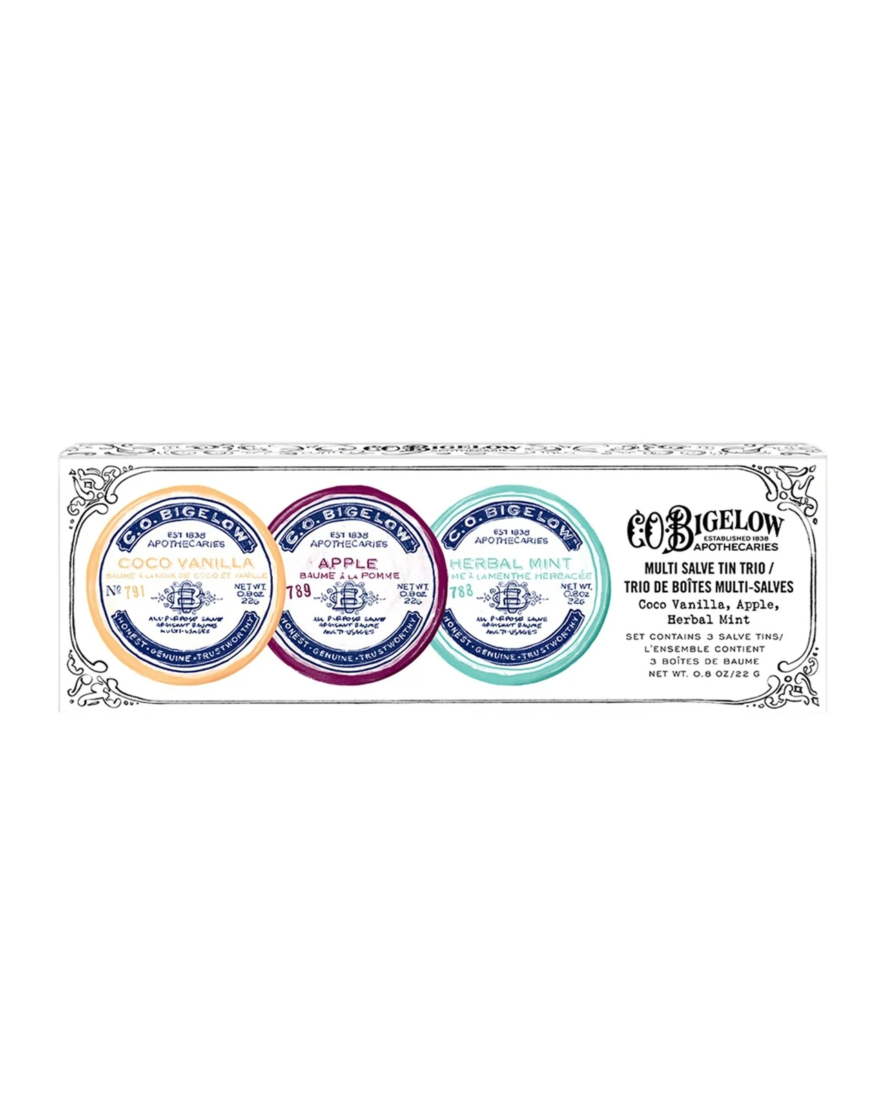 C.O. Bigelow Lip Salve Tin Trio Set
