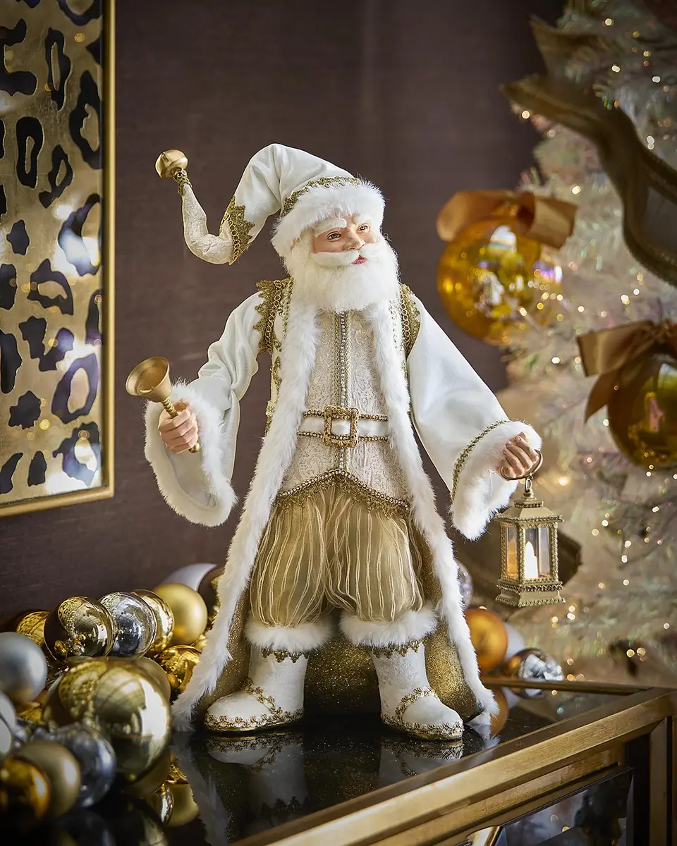 Katherine 's Collection Gold Leaf Tabletop Santa