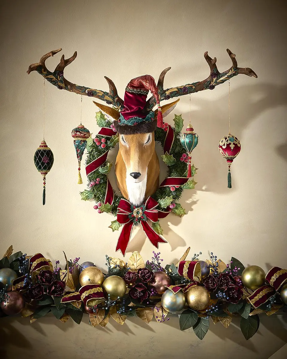 Katherine 's Collection Winter Balsam and Berry Deer Wall Piece with Ornaments | Thumbnail 2 Katherine 's Collection Winter Balsam and Berry Deer Wall Piece with Ornaments | Thumbnail 2