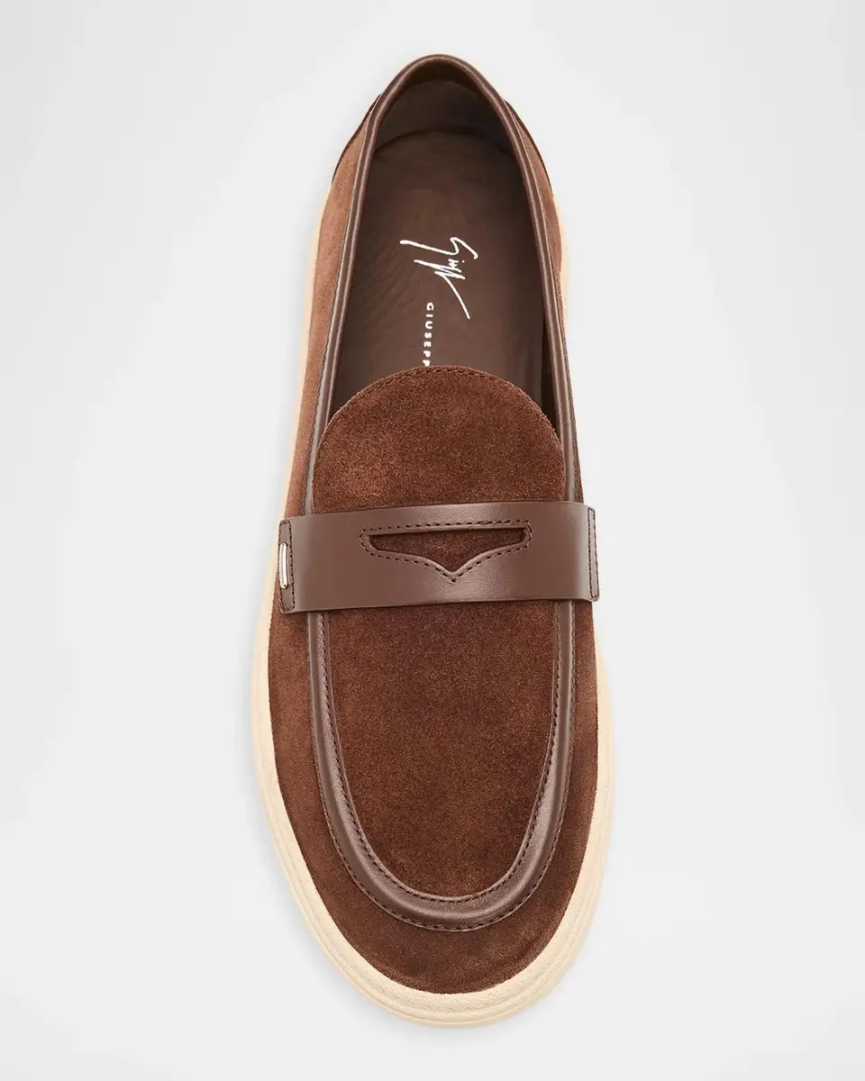 Giuseppe Zanotti GZ 94 Suede Penny Loafers | Thumbnail 3 Giuseppe Zanotti GZ 94 Suede Penny Loafers | Thumbnail 3