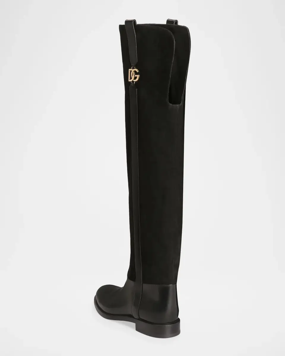 Dolce & Gabbana DG Equestrian Mixed Leather Over-The-Knee Boots | Thumbnail 4