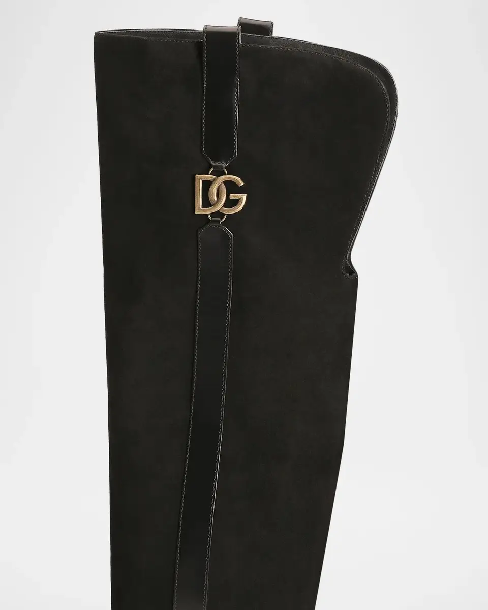 Dolce & Gabbana DG Equestrian Mixed Leather Over-The-Knee Boots | Thumbnail 5