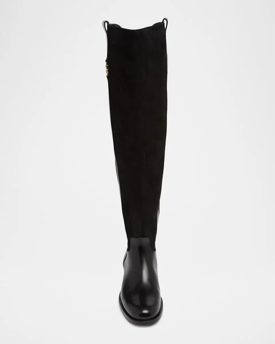 Dolce & Gabbana DG Equestrian Mixed Leather Over-The-Knee Boots | Thumbnail 6