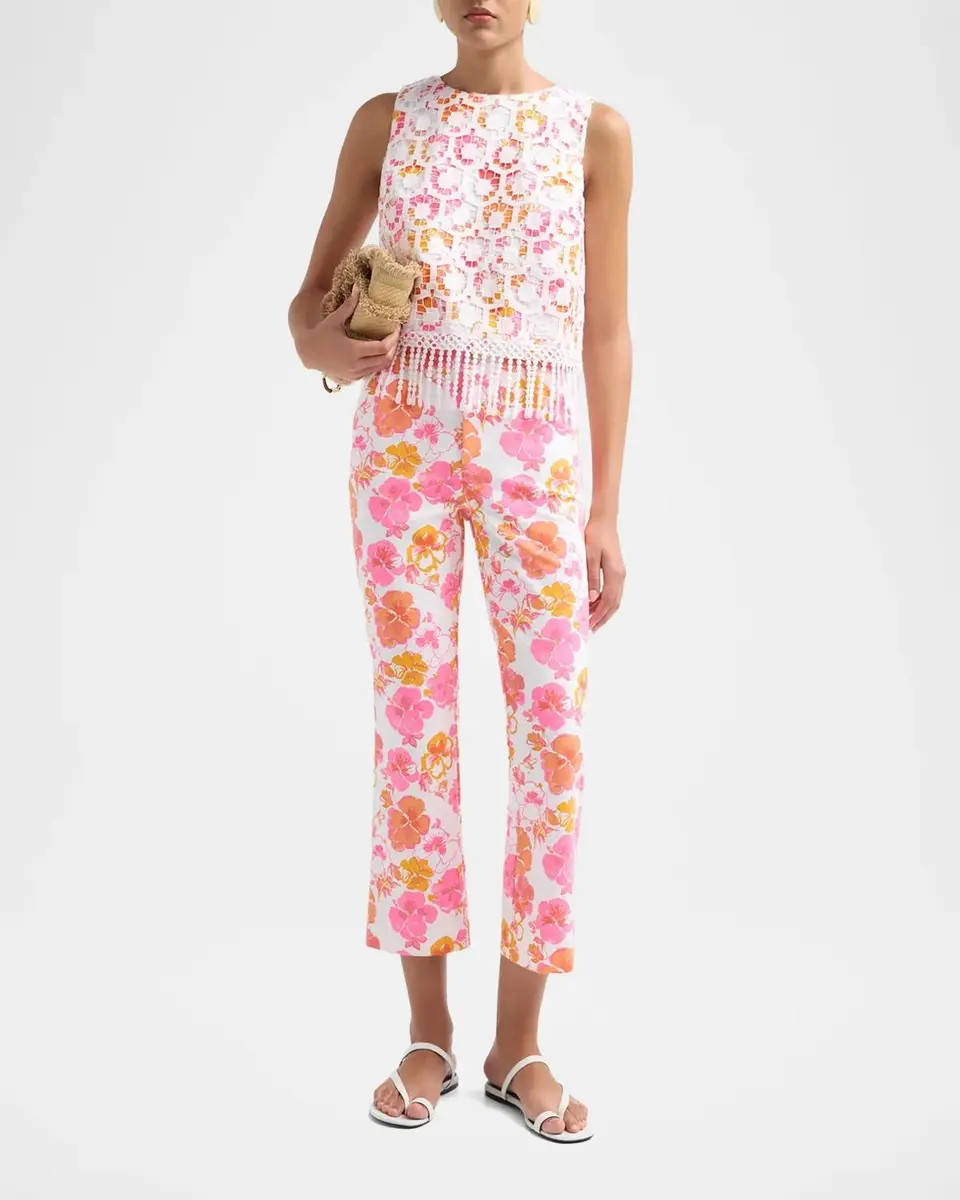 Lilly Pulitzer Annaleese Fringed Floral Lace Crop Top | Thumbnail 2 Lilly Pulitzer Annaleese Fringed Floral Lace Crop Top | Thumbnail 2