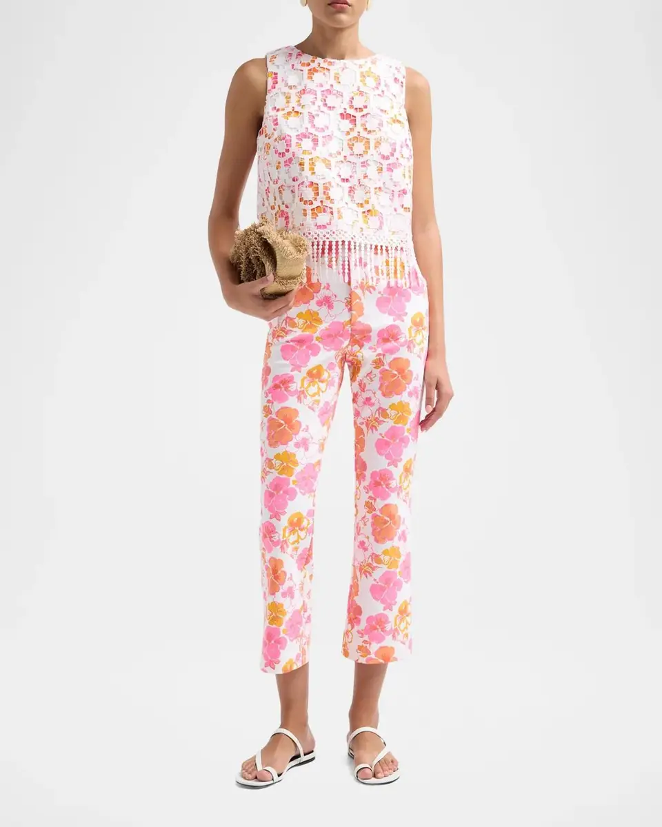 Lilly Pulitzer Carwyn Floral Flare-Leg Cropped Pants | Thumbnail 2